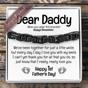 (Almost Sold Out) Daddy 1st Father's Day Classic 5mm Steel Bracelet - Love You This Much